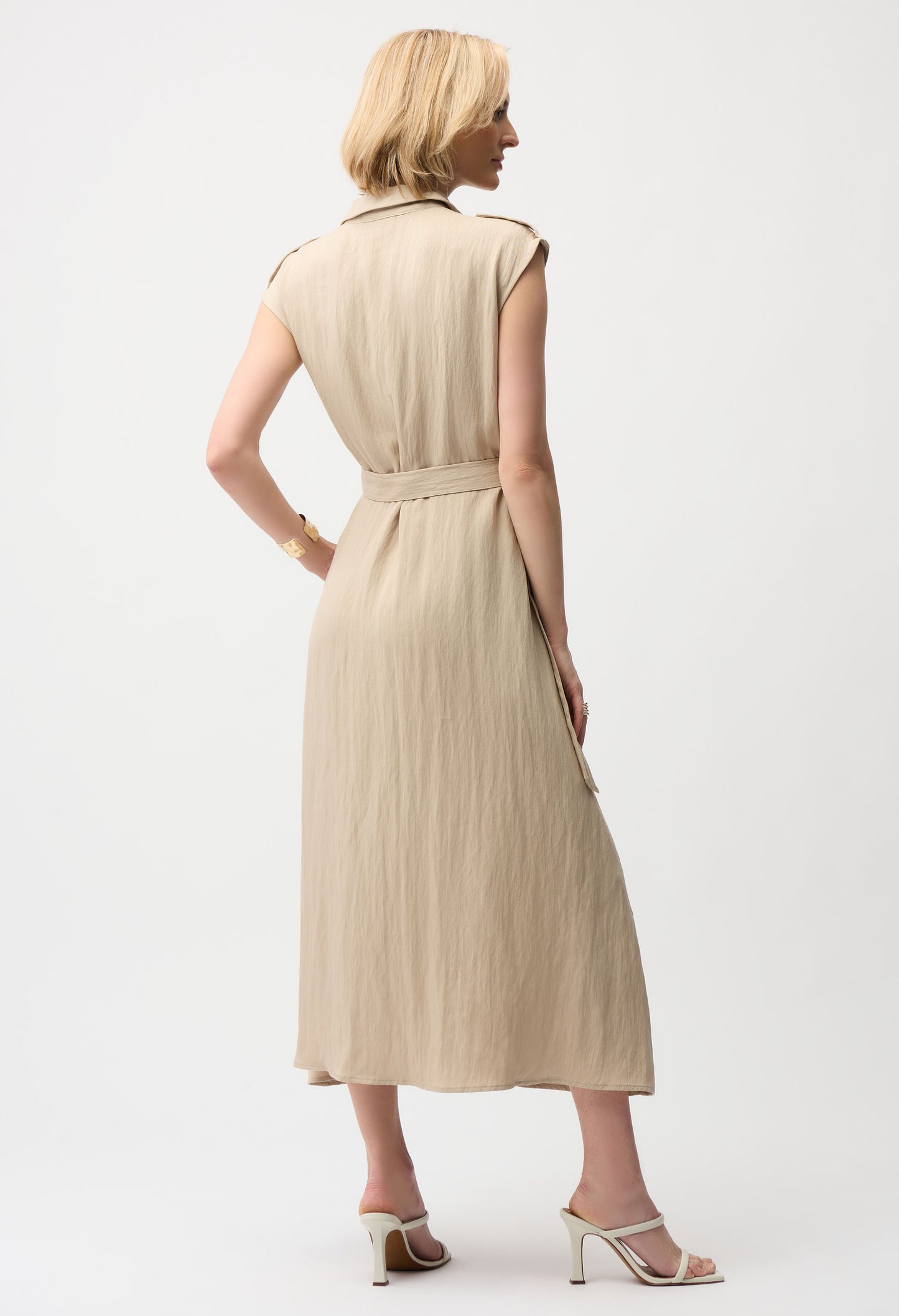 Casual Sleeveless Shirt Dress