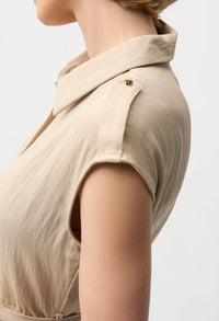 Casual Sleeveless Shirt Dress