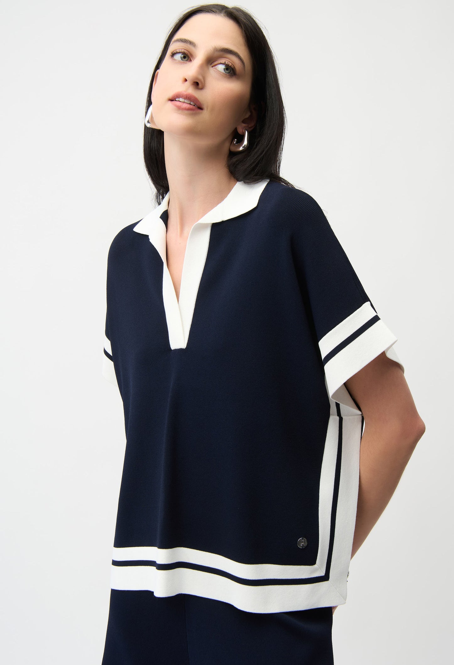 Striped Casual V-neck Pullover