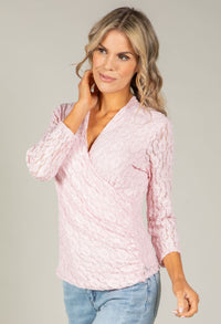 Lace Faux Wrap Top