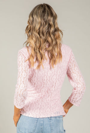Lace Faux Wrap Top