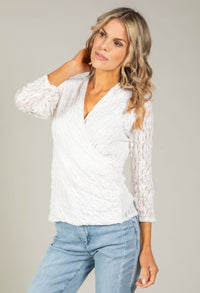 Lace Faux Wrap Top