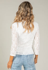 Lace Faux Wrap Top