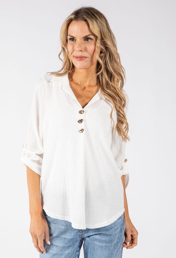 Gold Button Detail Blouse
