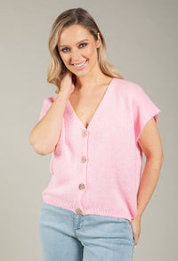 Gold Button Knitted Vest