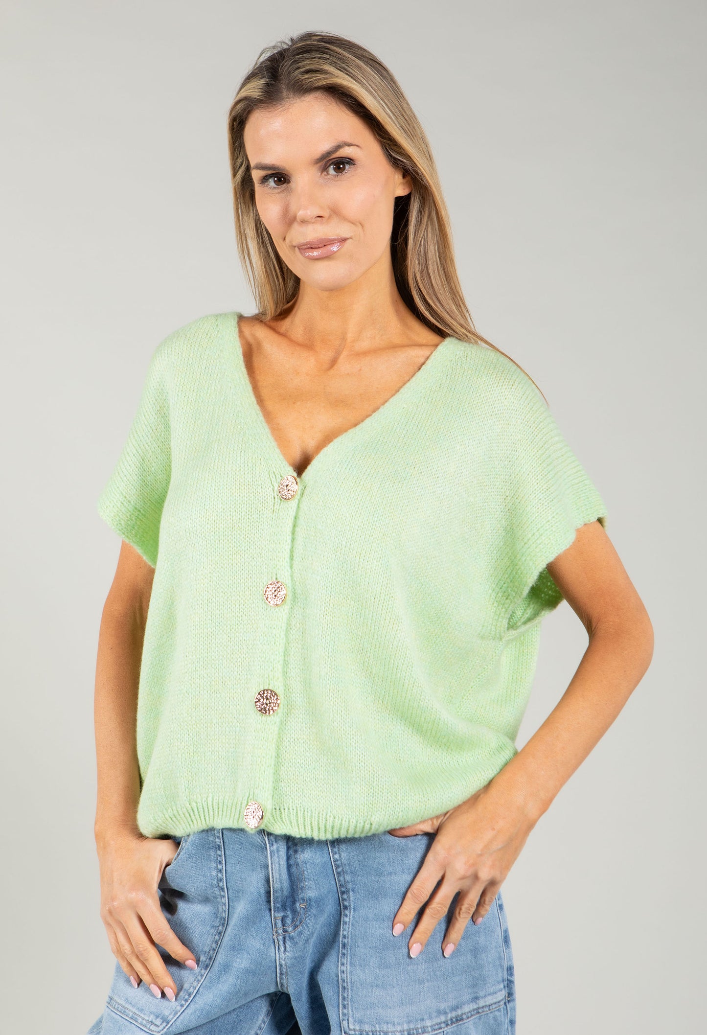 Gold Button Knitted Vest