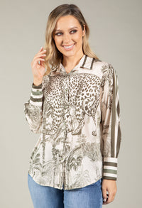 Satin Touch Animal Print Blouse