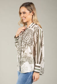 Satin Touch Animal Print Blouse