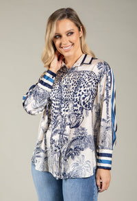 Satin Touch Animal Print Blouse
