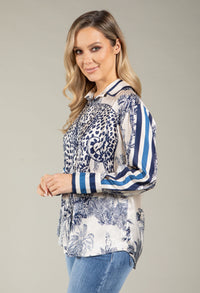 Satin Touch Animal Print Blouse