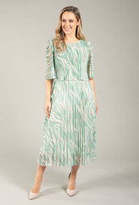 Abstract Plisse Pleated Pop Over Dress