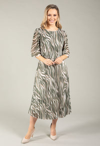 Abstract Plisse Pleated Pop Over Dress