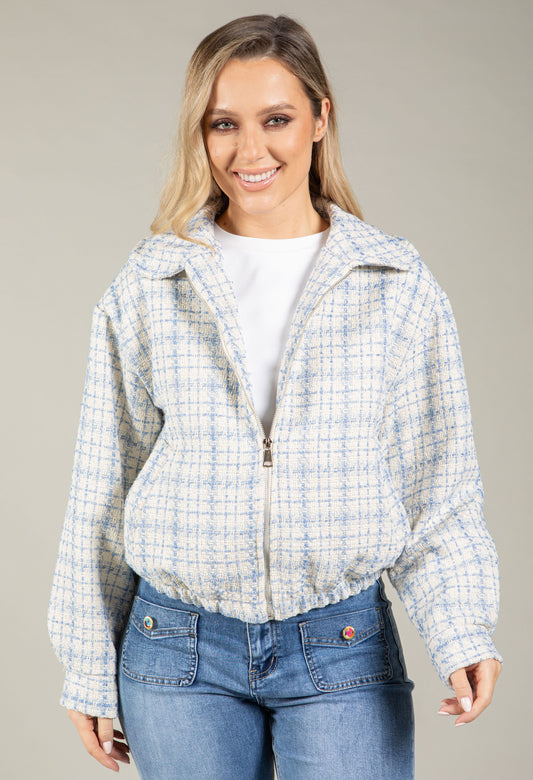 Tweed Zip-Up Jacket
