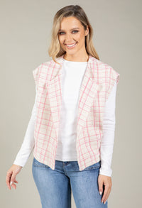 Tweed Open Front Vest