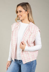 Tweed Open Front Vest