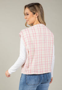Tweed Open Front Vest