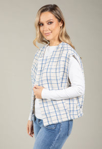 Tweed Open Front Vest