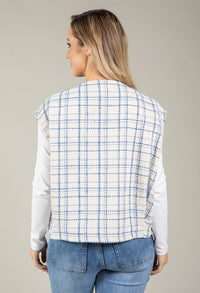 Tweed Open Front Vest