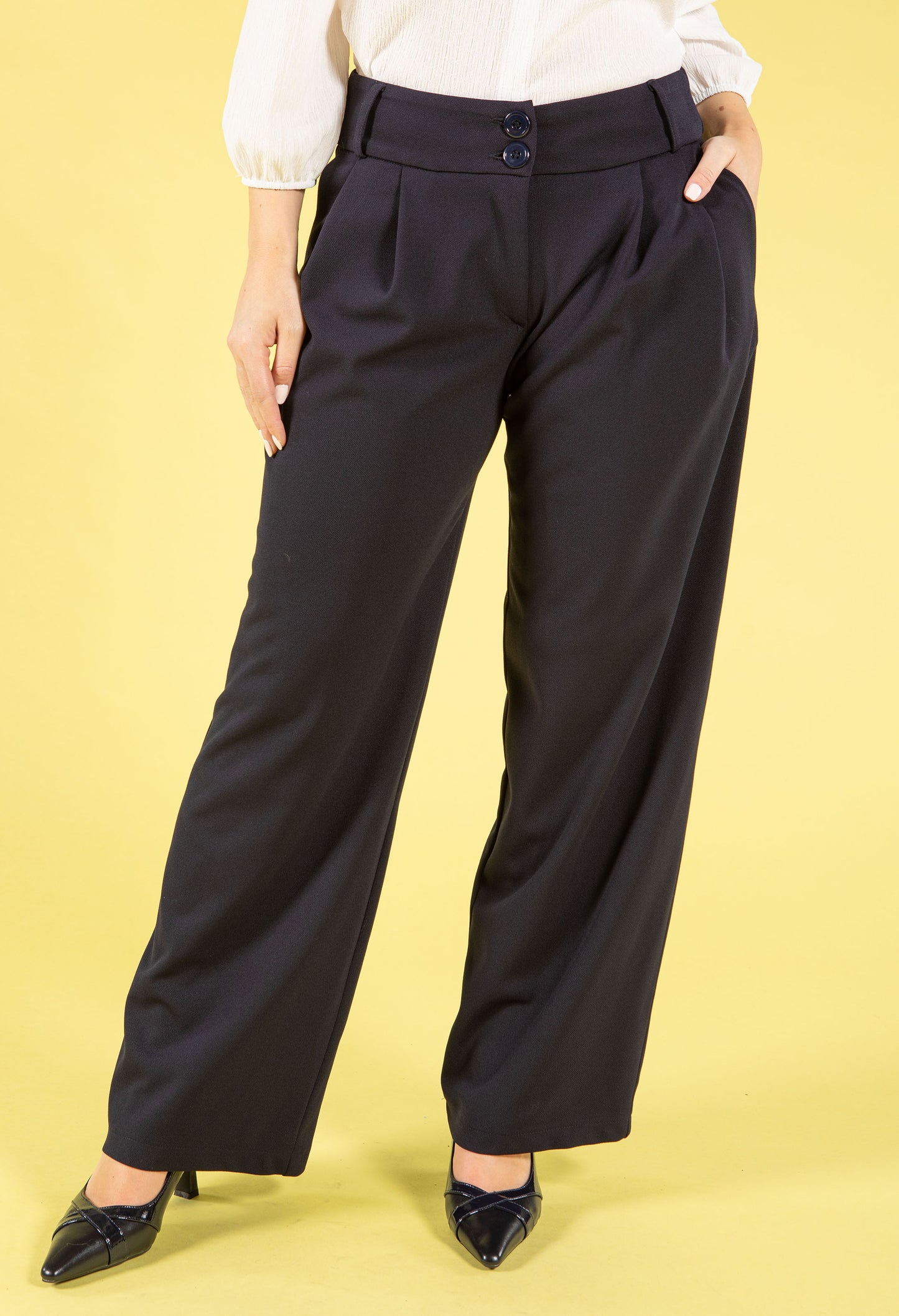 Wide Leg City Trousers