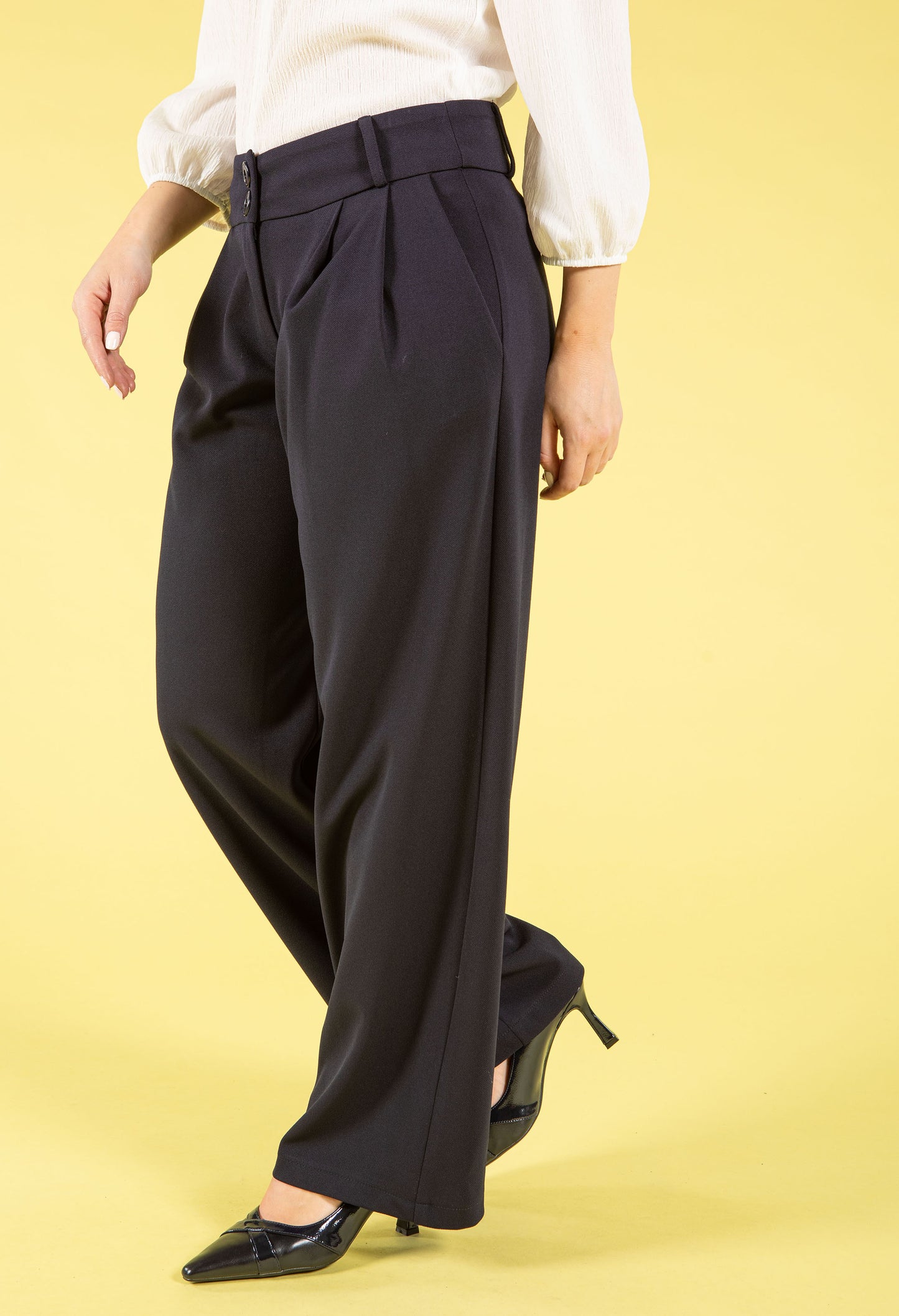 Wide Leg City Trousers
