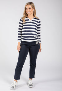Marin Striped Fine Knit Top