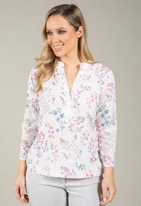 Floral Print V-Neck Blouse