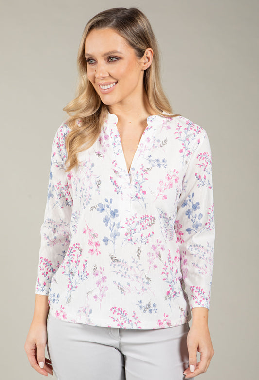 Floral Print V-Neck Blouse