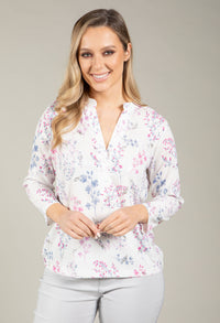 Floral Print V-Neck Blouse