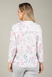 Floral Print V-Neck Blouse