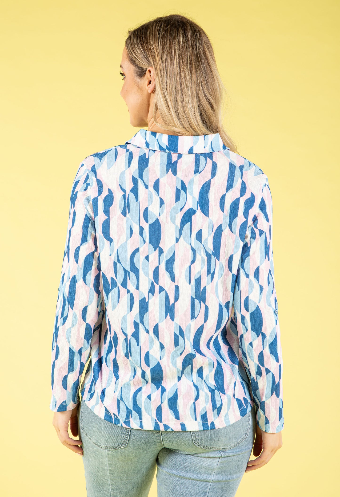 70s Geometric Print Blouse