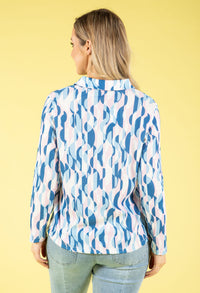70s Geometric Print Blouse