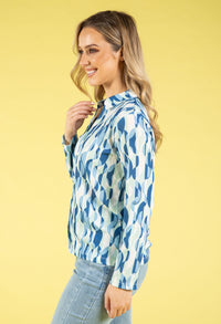 70s Geometric Print Blouse