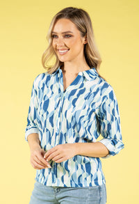 70s Geometric Print Blouse