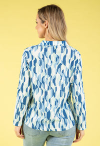 70s Geometric Print Blouse