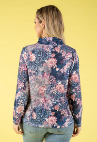 Floral Design Knit Top