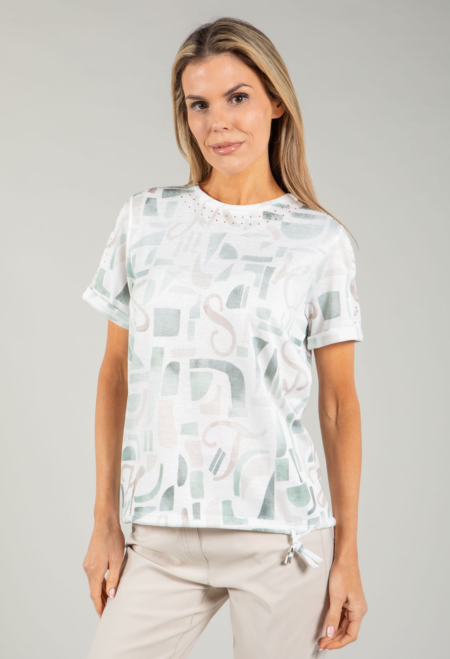 Ella Geometric Print Knit Top