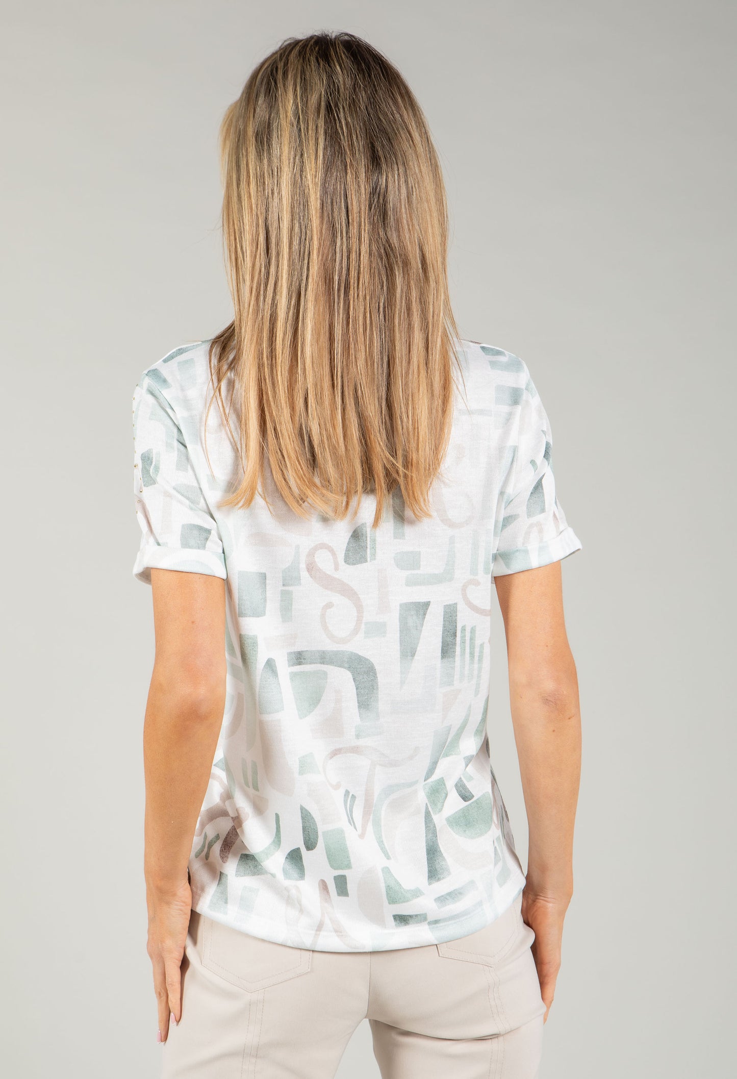 Ella Geometric Print Knit Top