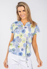 Geometric Print Fine Knit Top