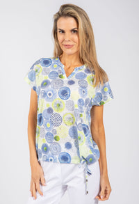 Geometric Print Fine Knit Top