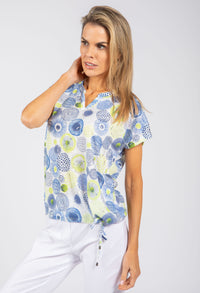 Geometric Print Fine Knit Top