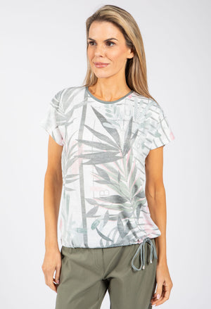 Palm Print Fine Knit Top