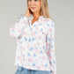 Front Pocket Floral Blouse
