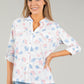 Front Pocket Floral Blouse