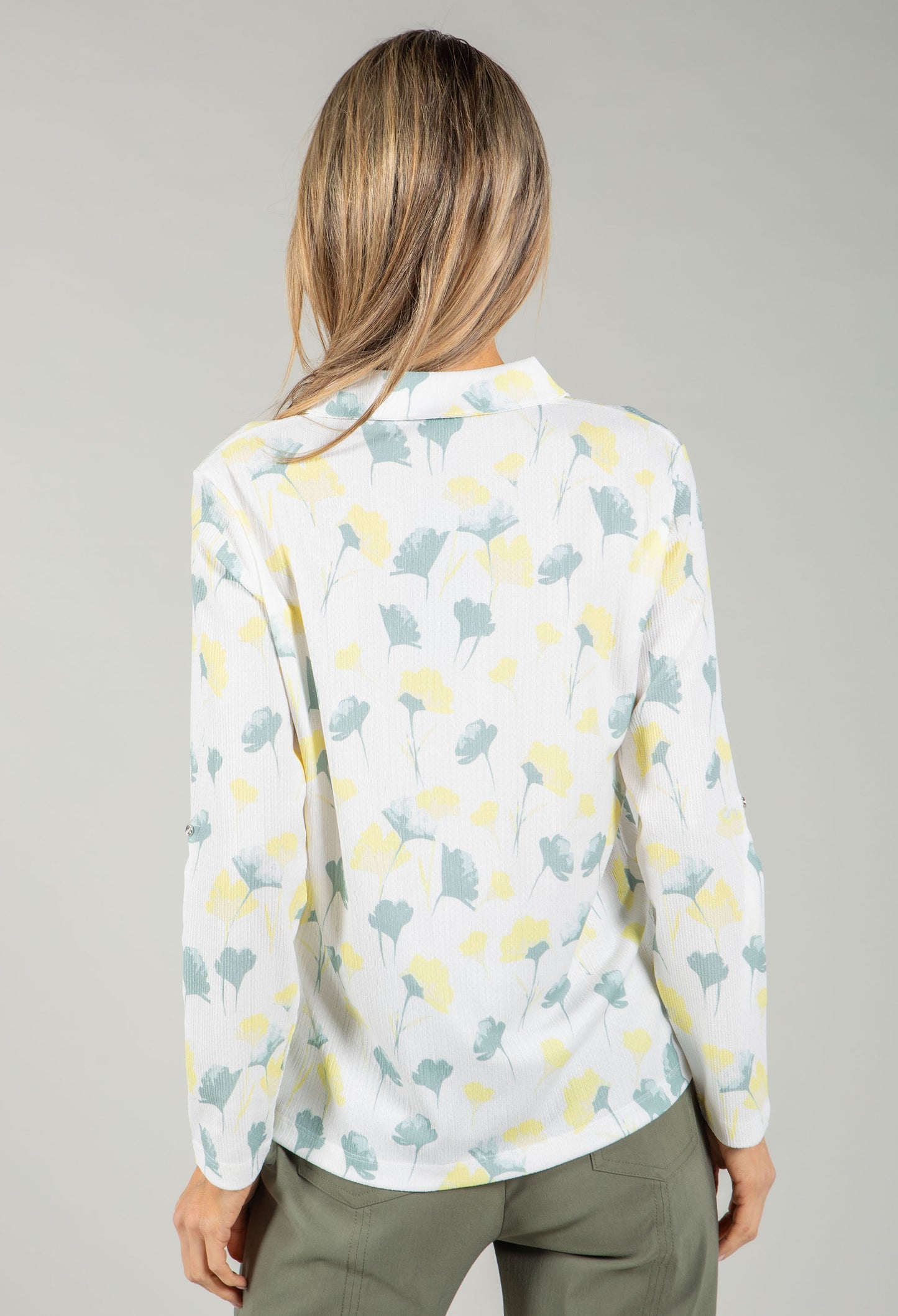 Front Pocket Floral Blouse