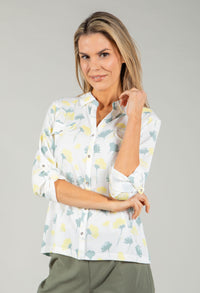 Front Pocket Floral Blouse