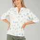 Front Pocket Floral Blouse
