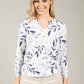 Leaf Print V-Neck Top