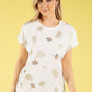 Pearl Fan Leaf Print Top