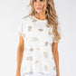 Pearl Fan Leaf Print Top