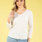 Bubble Waffle Textured V-Neck Top